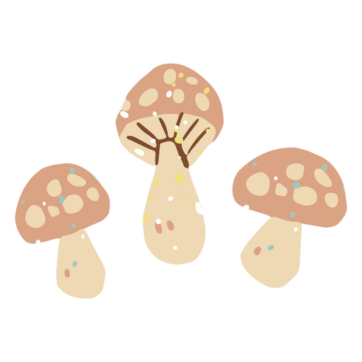Cottagecore mushrooms icons PNG Design