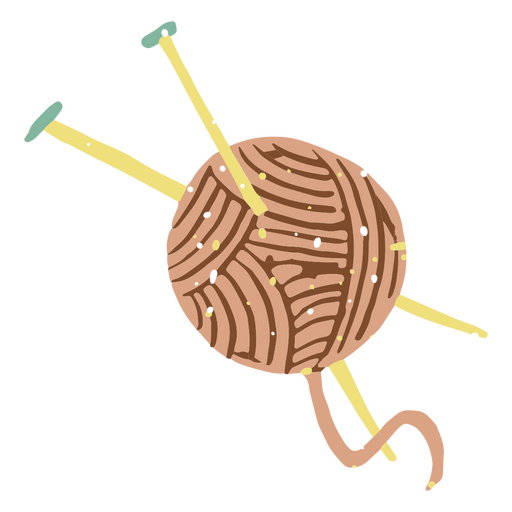 Pastell Wollknäuel und Nähnadeln PNG-Design