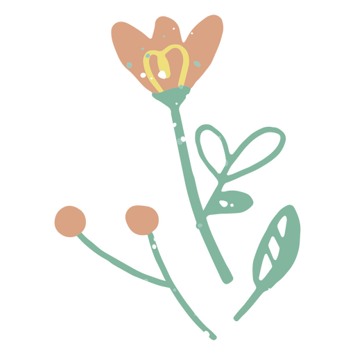 Iconos de la naturaleza de flores pastel Diseño PNG