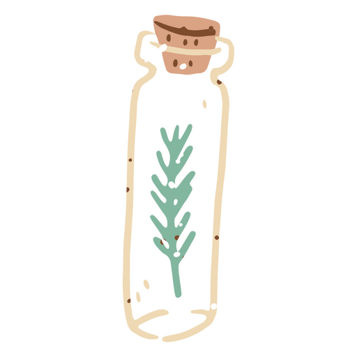 Leaf in a vial cottagecore icon PNG Design