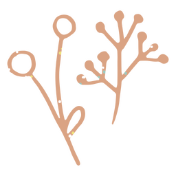 Iconos minimalistas de ramas de plantas Diseño PNG