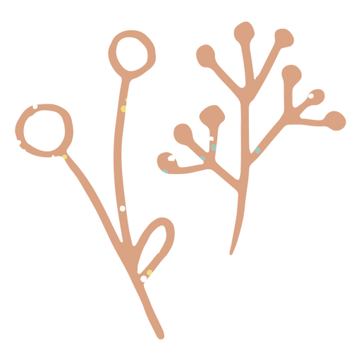 Ícones minimalistas de ramos de plantas Desenho PNG