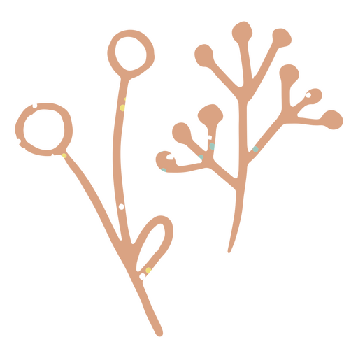 Iconos minimalistas de ramas de plantas Diseño PNG