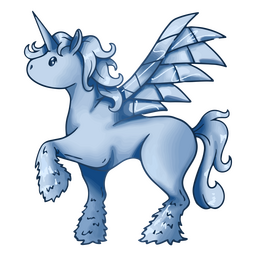 Blaues geflügeltes Einhorn PNG-Design