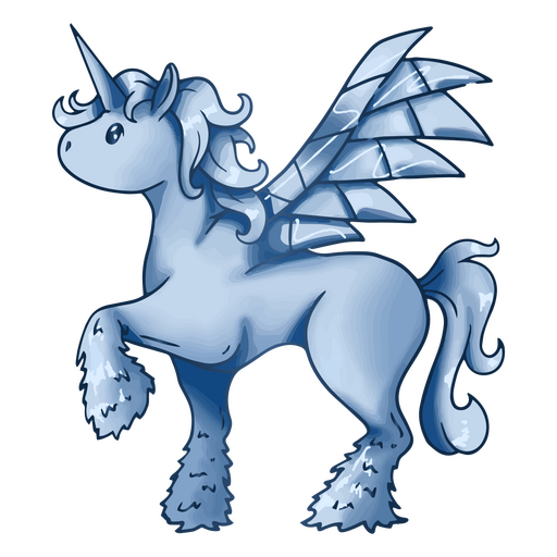Blue winged unicorn PNG Design