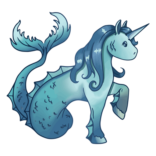 Detailed mermaid unicorn  PNG Design