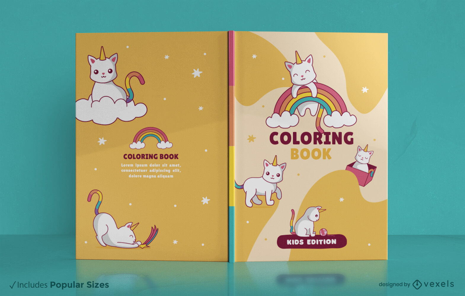 Unicorn cat animal cute book cover design