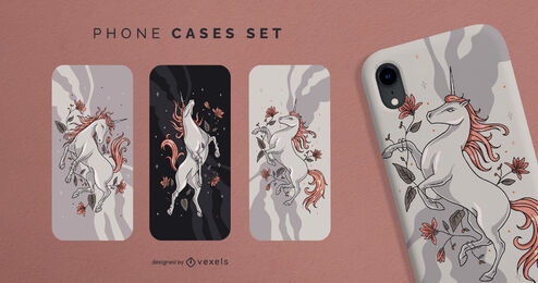 Magical unicorn creature phone case set