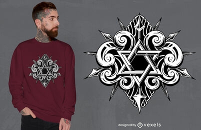 Design de camiseta com tatuagem da estrela de David