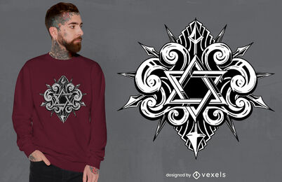 Design de camiseta de tatuagem de estrela de David