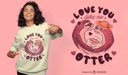 Otter Tierpaar verliebt T-Shirt Design