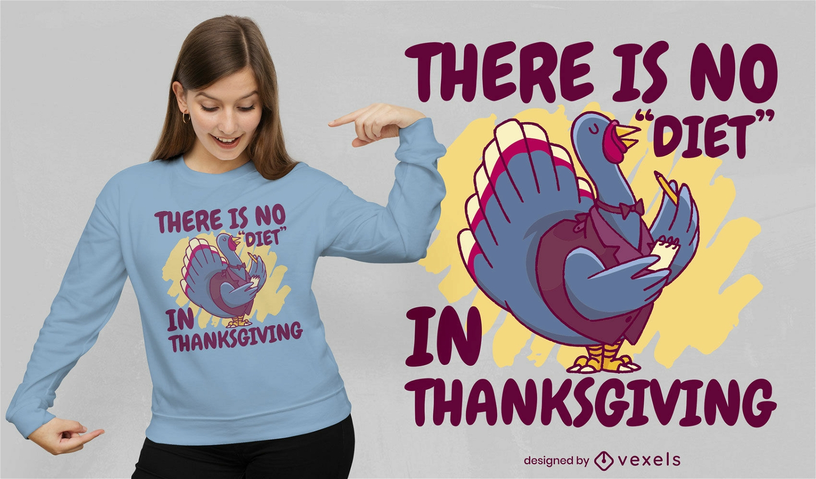 Thanksgiving-Zitat Truthahn-T-Shirt-Design