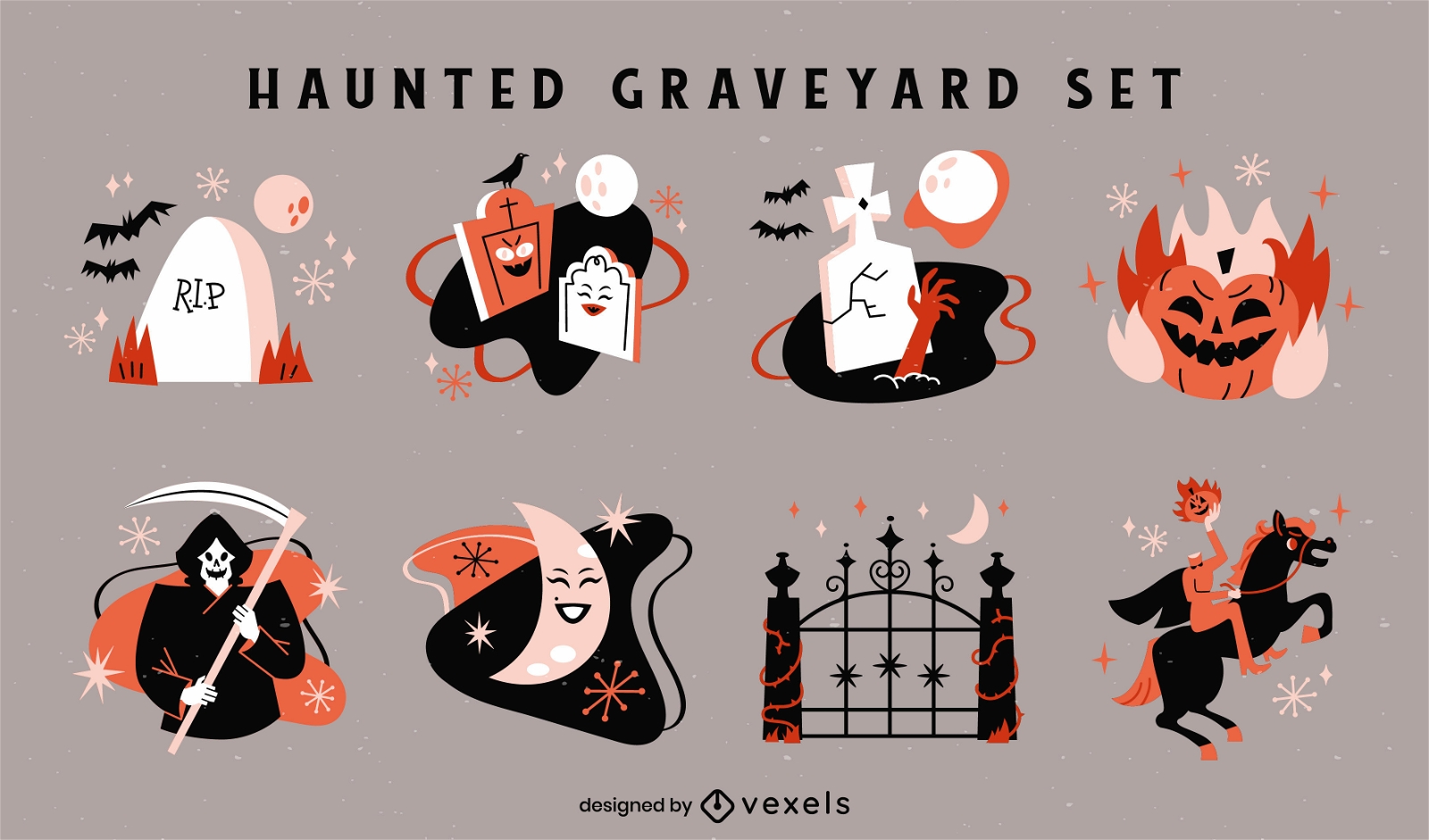 Halloween Feiertagsfriedhof gruseliges Set