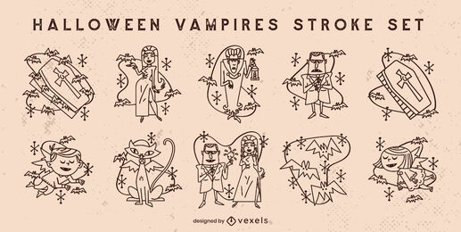 Conjunto de derrames de monstros vampiros para Halloween