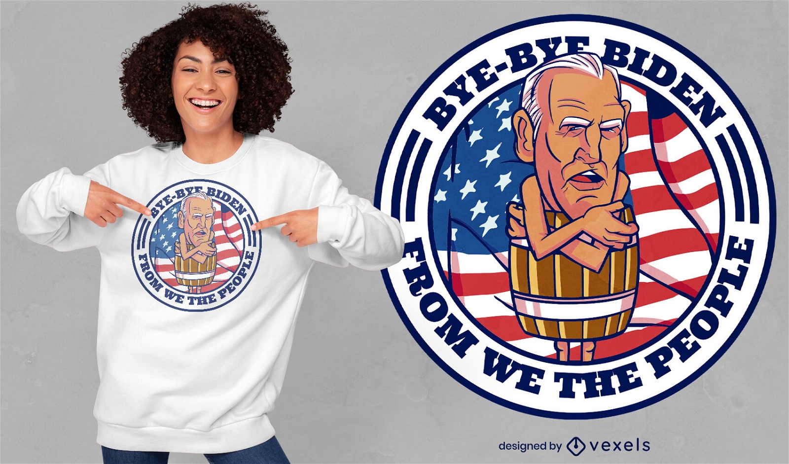 Biden Cartoon Parody Funny Tshirt Design Vector Download
