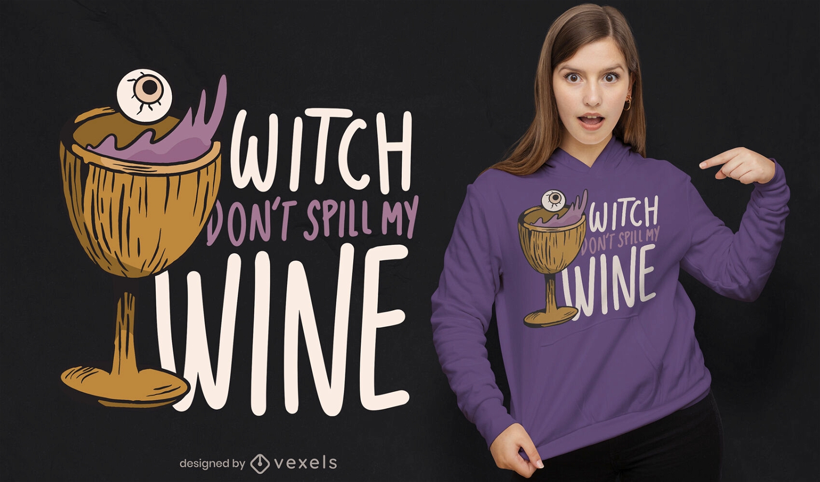 Wine drink witch quote t-shirt design