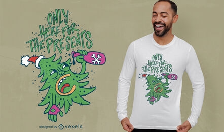 Design de t-shirt anti-natal para árvore de natal bêbado