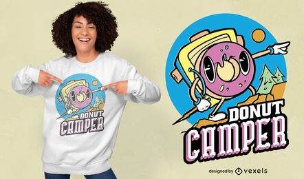 Cartoon Donut Camper T-Shirt Design