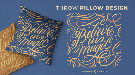 Diseño de almohada de tiro con letras motivacionales