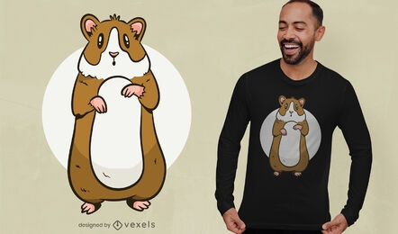 Design fofo de t-shirt de hamster em pé