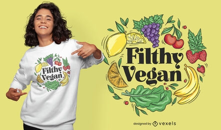 Design engraçado de camiseta vegan imunda