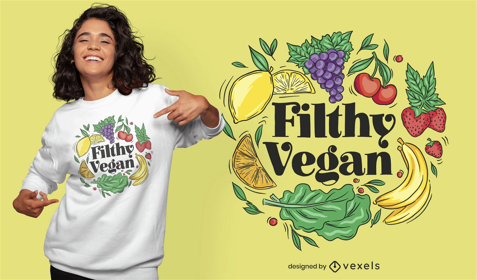 Design engra?ado de camiseta vegan imunda