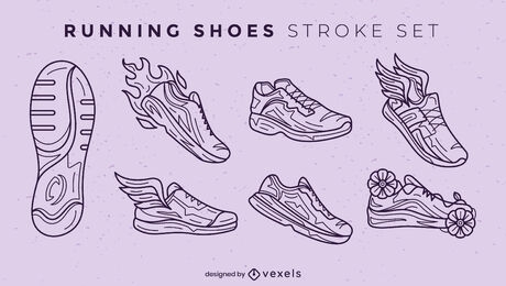 Running shoes elements stroke