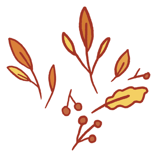 Iconos de dibujo de hojas de otoño Diseño PNG