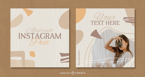 Abstract organic warm tones and shapes post template