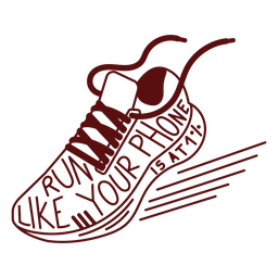 Zapatilla para correr cotización telefónica divertida Diseño PNG