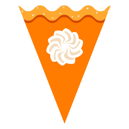 Slice of pumpkin pie whipped cream PNG Design