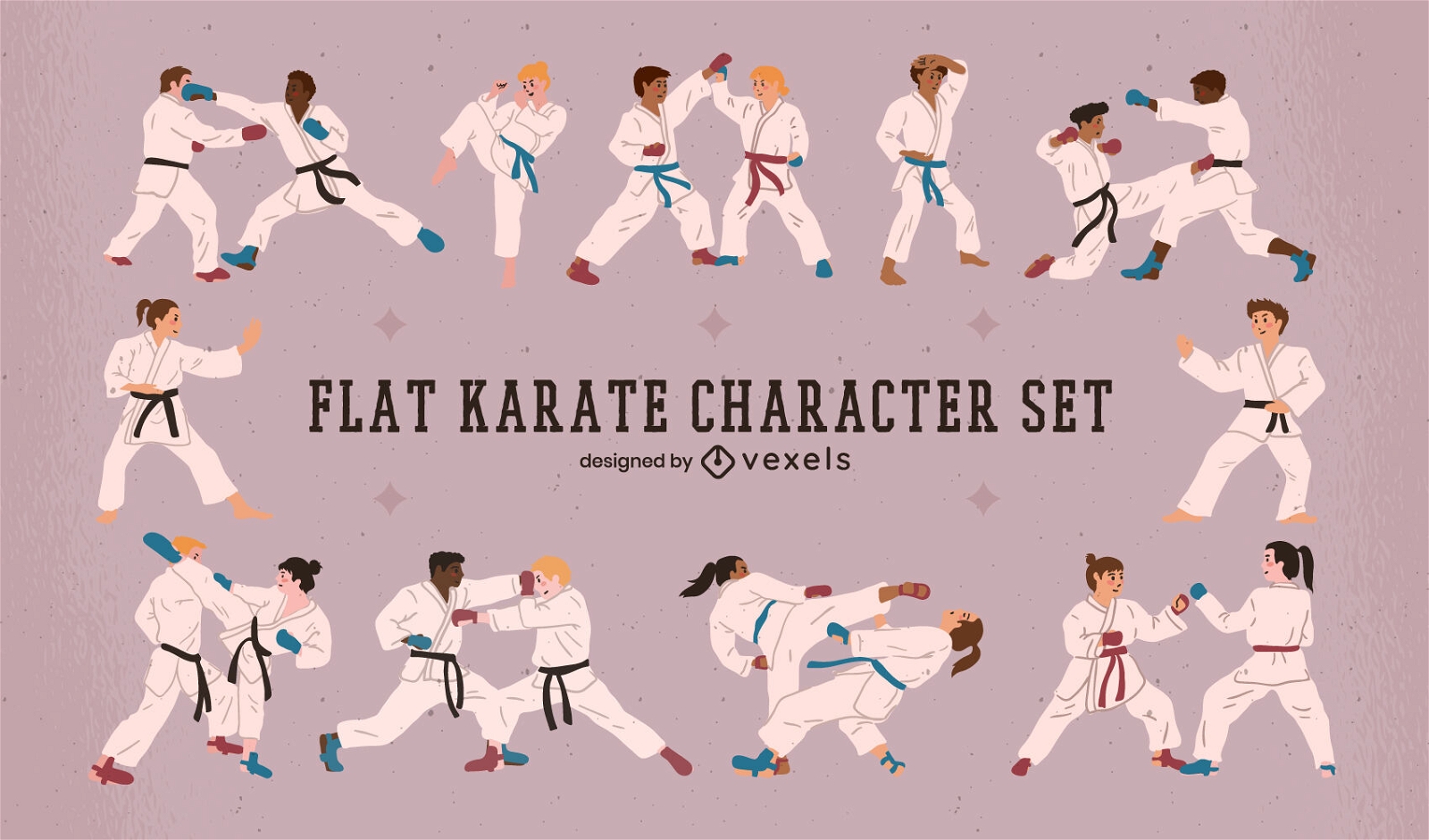 Karate-Charaktere Sport-Set