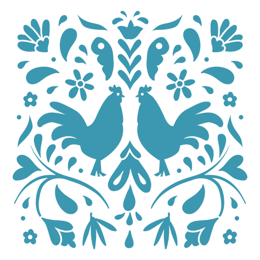 D?a de los muertos rooster decorative pattern PNG Design
