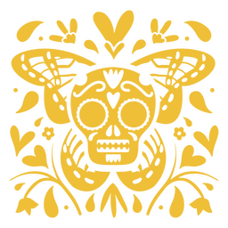 Dekoratives Muster des mexikanischen Schädels und des Schmetterlings PNG-Design