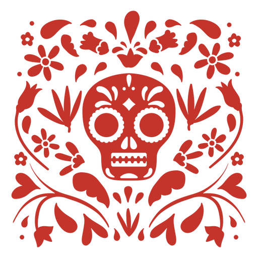 Día de los muertos skull decorative pattern PNG Design