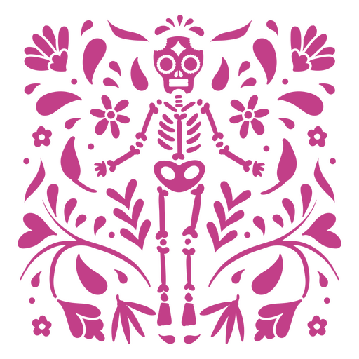 Día de los muertos skeleton decorative pattern PNG Design