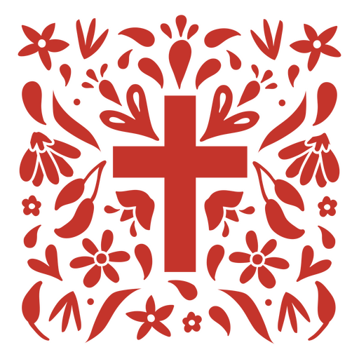 Patrón decorativo de la cruz del día de los muertos. Diseño PNG