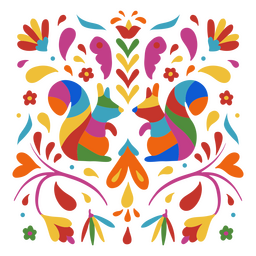 Buntes dekoratives Muster der mexikanischen Feiertagseichhörnchen PNG-Design