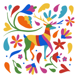 Padrão decorativo colorido de renas de férias mexicanas Desenho PNG Transparent PNG