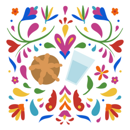 Fiesta mexicana bebida patrón decorativo colorido Diseño PNG Transparent PNG