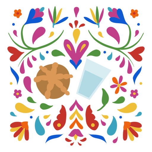 Mexican holiday drink colorful decorative pattern PNG Design