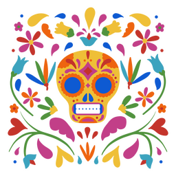Patrón decorativo colorido calavera mexicana Diseño PNG Transparent PNG