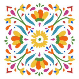 Patrón decorativo colorido floral mexicano Diseño PNG Transparent PNG