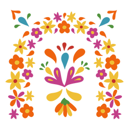Patrón de colores de arco floral mexicano Diseño PNG