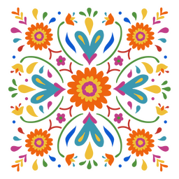 Patrón decorativo colorido floral día de los muertos Diseño PNG