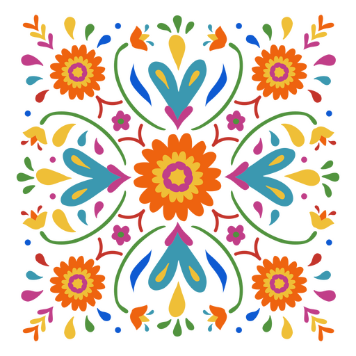 Día de los muertos floral colorful decorative pattern PNG Design
