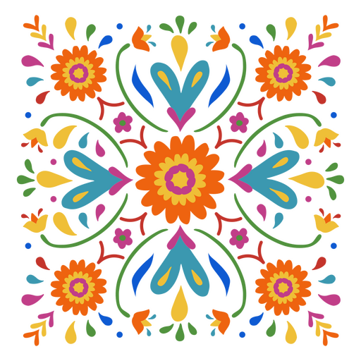 Día de los muertos buntes dekoratives Blumenmuster PNG-Design