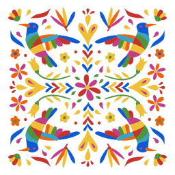 Patrón decorativo colorido de palomas navideñas mexicanas Diseño PNG Transparent PNG