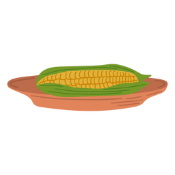 Icono de plato de maíz Diseño PNG