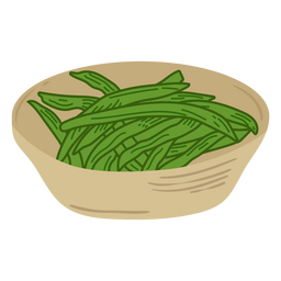 Icono detallado del plato de judías verdes Diseño PNG